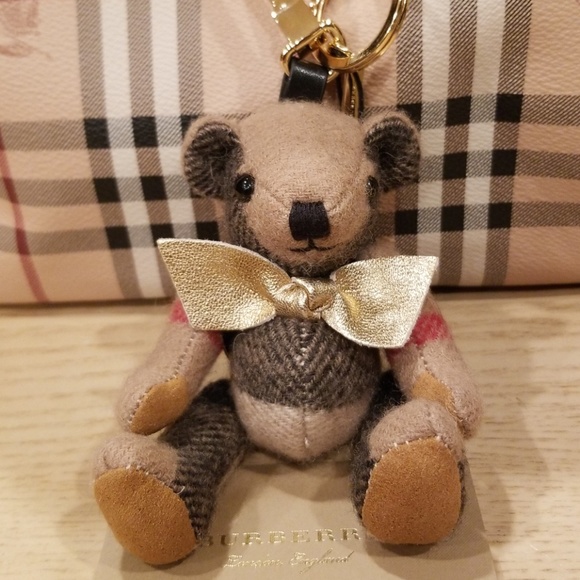 Burberry Accessories - Cashmere Burberry Thomas Bear With Blue Backpack